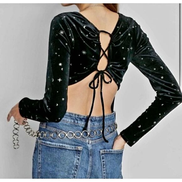 NWT WILD FABLE VELVET SPARKLE BODYSUIT - Picture 2 of 7